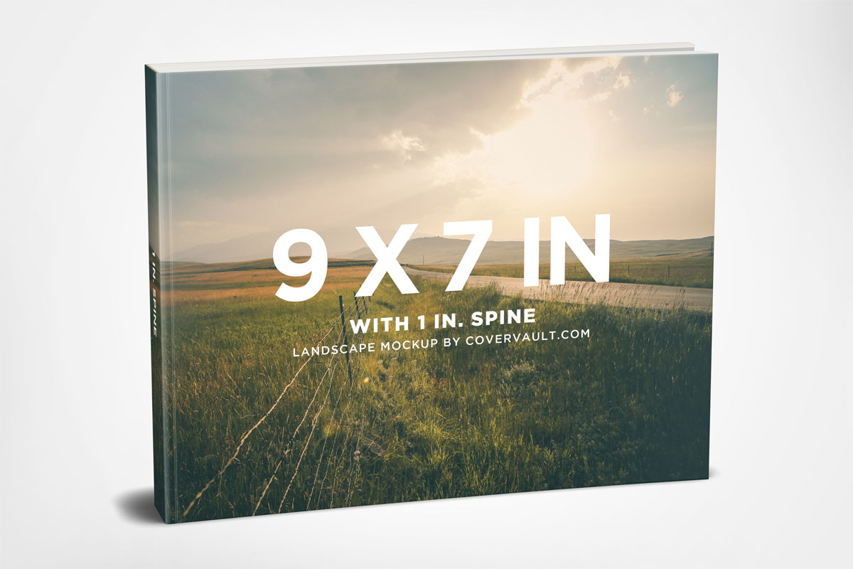 9 x 7 Landscape Paperback Book - Mockup gratuito