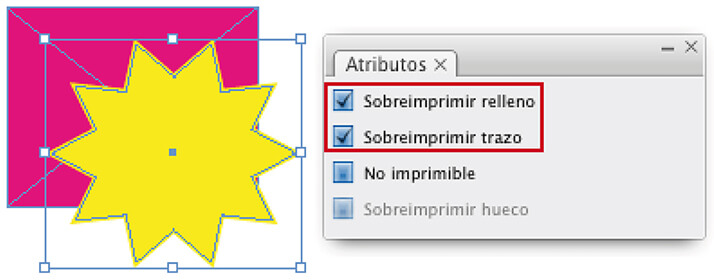 sobreimprimir relleno y sobreimprimir trazo