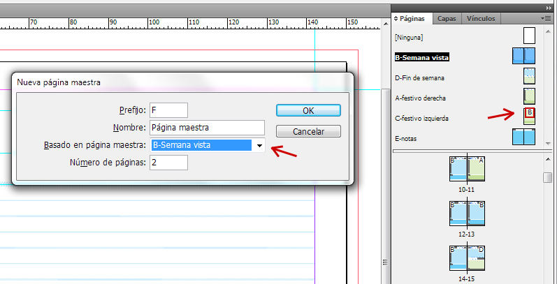 indesign páginas maestras