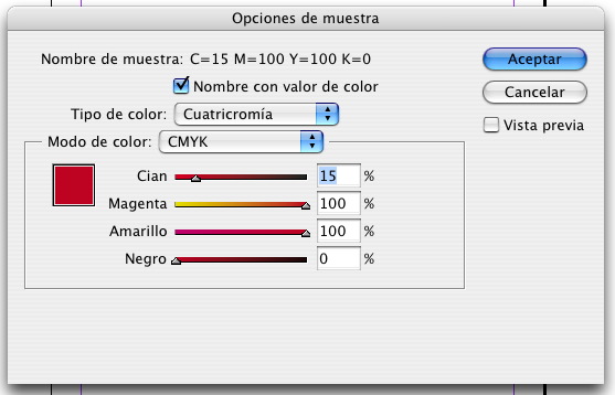 colores cmyk indesign