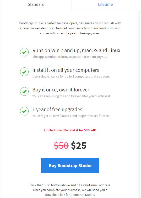 bootstrap studio pricing